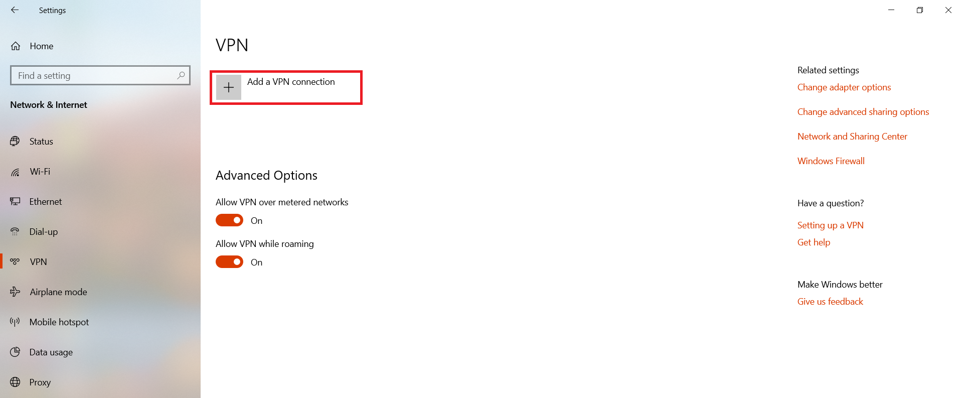 Add VPN conection